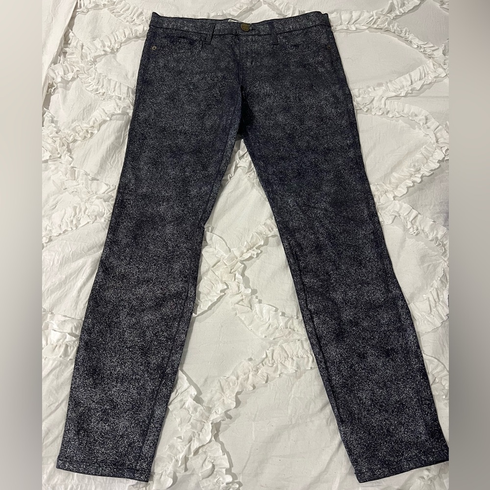 Current/Elliott Jeans size 31 The Stiletto Silver Foil